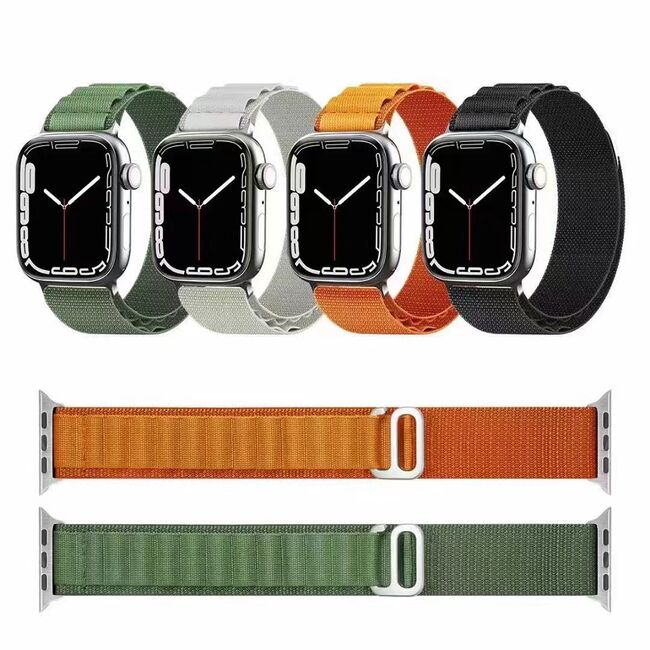 Curea Apple Watch 1 / 2 / 3 / 4 / 5 / 6 / 7 / 8 / SE / Ultra (42 mm / 44 mm / 45 mm) Techsuit, portocaliu, W037