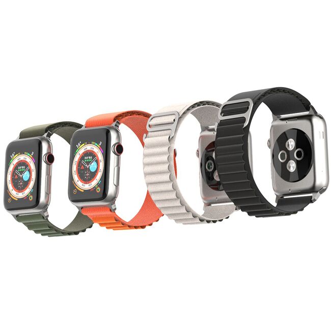 Curea Apple Watch 1 / 2 / 3 / 4 / 5 / 6 / 7 / 8 / SE / Ultra (42 mm / 44 mm / 45 mm / 49 mm) Techsuit, alb, W037