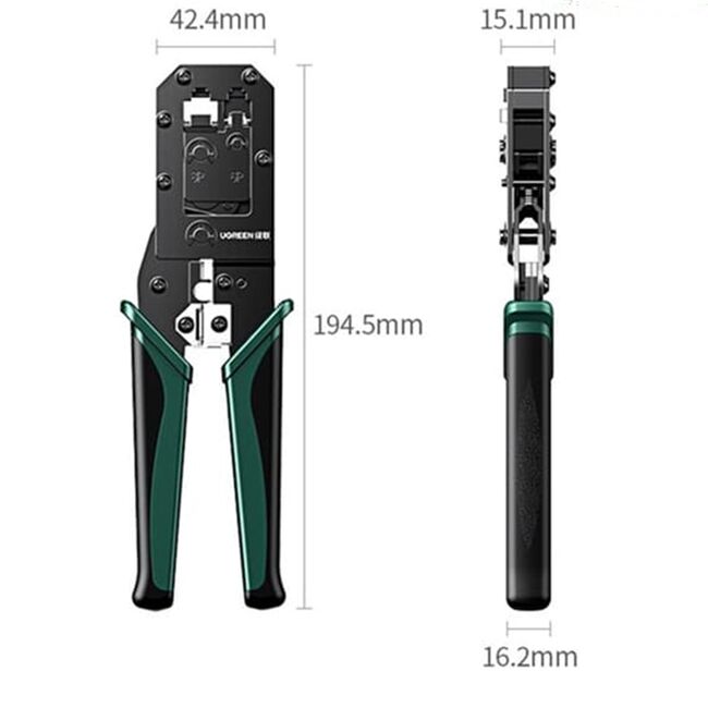 Cleste sertizare cablu internet RJ45 Ugreen, verde