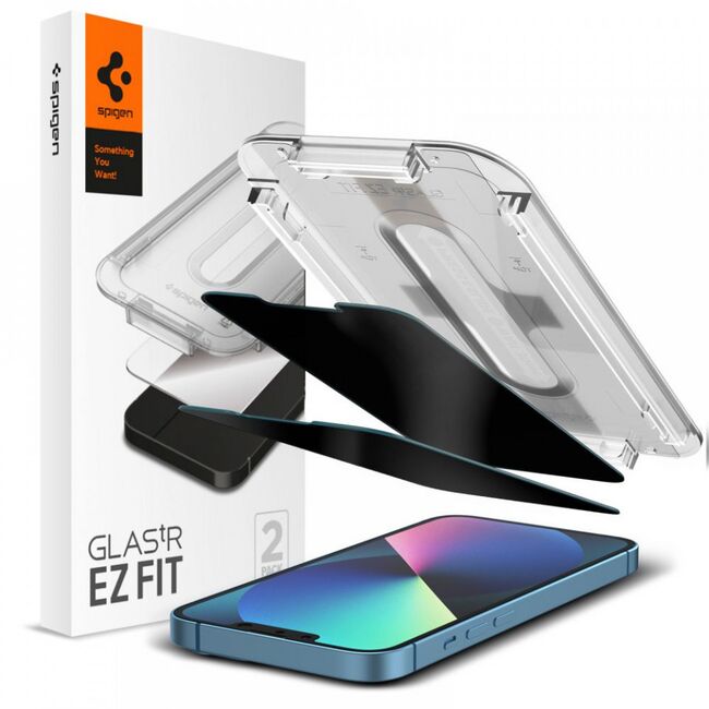 [pachet 2x] folie iphone 13 mini, glas.tr ez-fit 9h - privacy