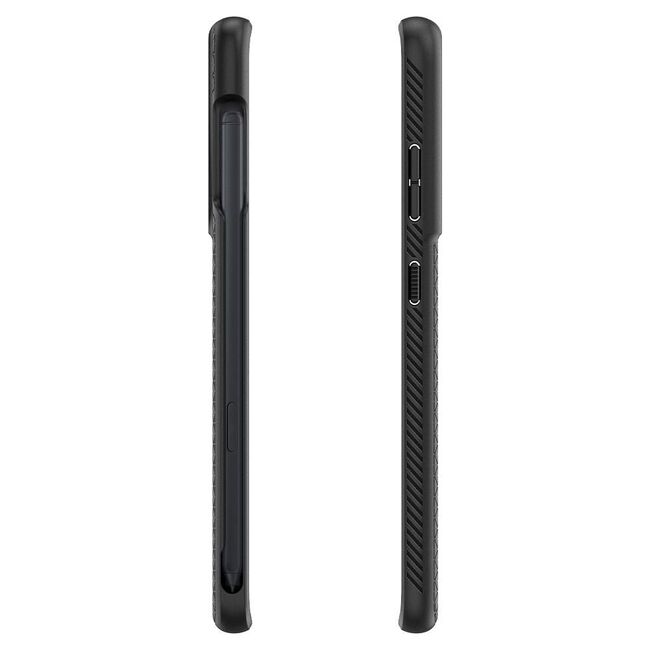 Husa Samsung Galaxy S21 Ultra 5G Spigen Liquid Air cu suport stylus pen - Matte Black