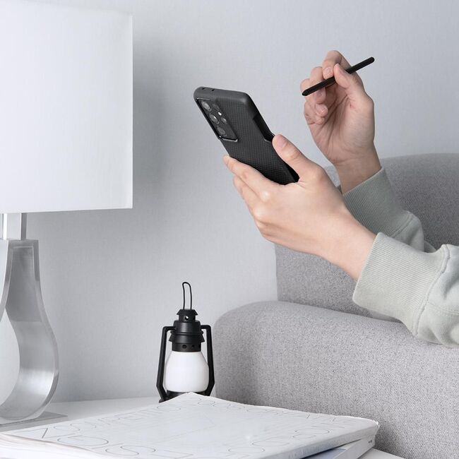 Husa Samsung Galaxy S21 Ultra 5G Spigen Liquid Air cu suport stylus pen - Matte Black
