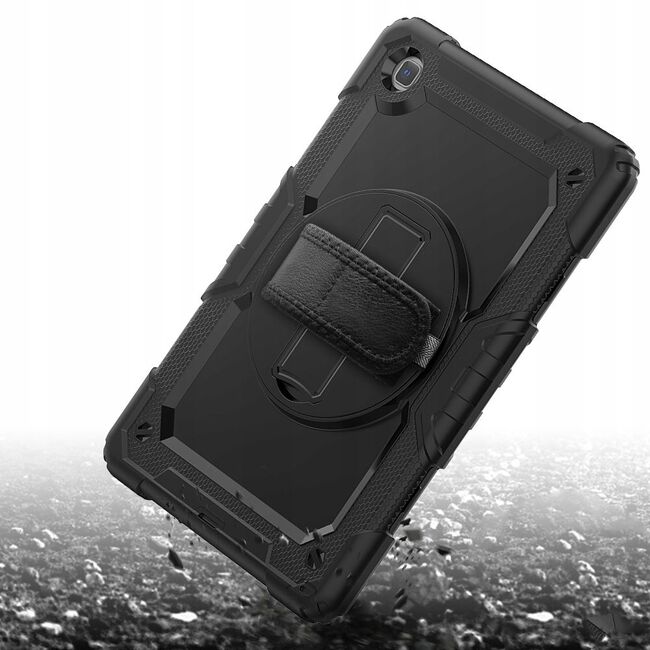 Pachet 360: Folie de protectie + Husa Shockproof Armor pentru Galaxy Tab A7 10.4 inch SM-T500/T505, negru
