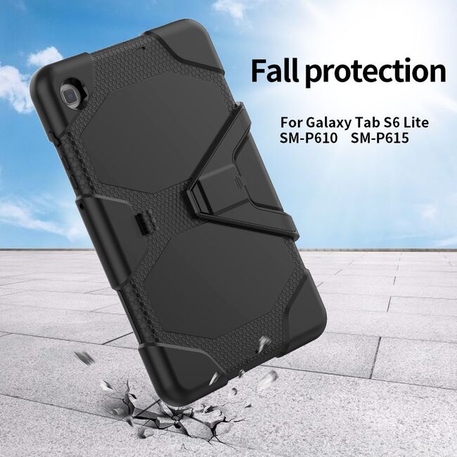 Pachet 360: Husa cu folie integrata pentru Samsung Galaxy Tab S6 Lite 10.4  inch Survive Full Cover, negru