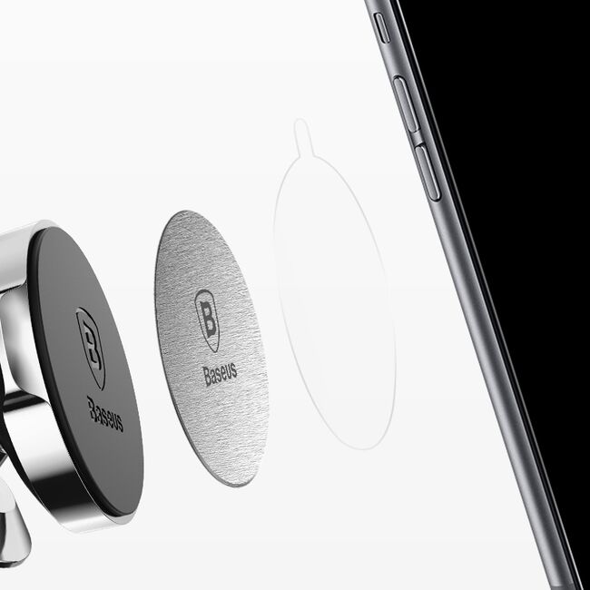 [Pachet 2x] Placuta metalica telefon Baseus, argintiu, ACDR-A0S