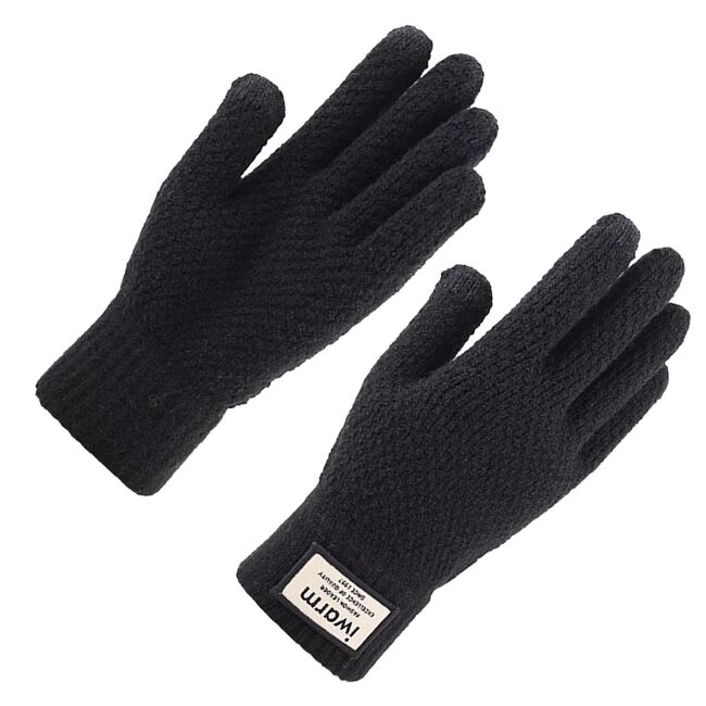 Manusi sport de iarna, Compatibile Touchscreen, Marime universala - negru