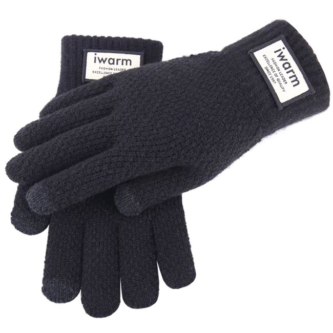 Manusi sport de iarna, Compatibile Touchscreen, Marime universala - negru