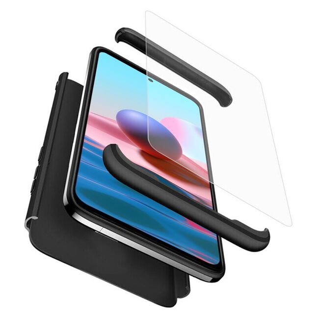 [Pachet 360°] Husa + Folie Xiaomi Redmi Note 10 4G GKK Original - Negru