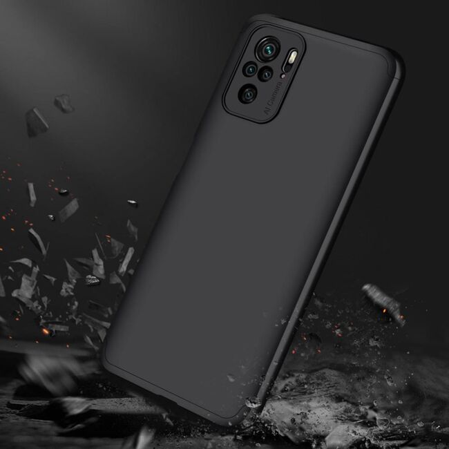 [Pachet 360°] Husa + Folie Xiaomi Redmi Note 10 4G GKK Original - Negru