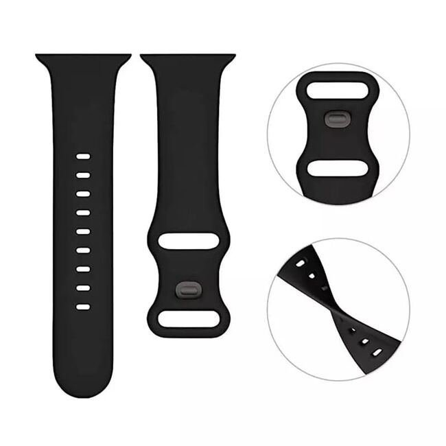 Curea ceas - watchband (w031) - Apple Watch 1 / 2 / 3 / 4 / 5 / 6 / 7 / 8 / se (38mm / 40 mm / 41 mm) - negru