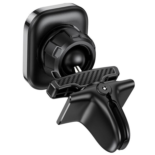 Suport auto pentru telefon cu magnet pentru grila de ventilatie Hoco S49, negru