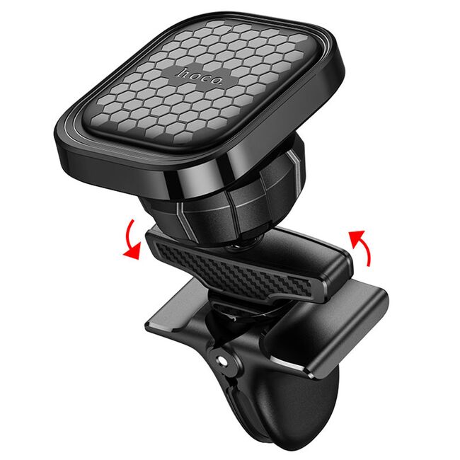 Suport auto pentru telefon cu magnet pentru grila de ventilatie Hoco S49, negru