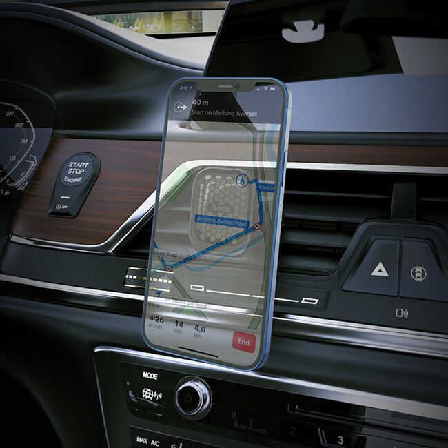 Suport auto pentru telefon cu magnet pentru grila de ventilatie Hoco S49, negru