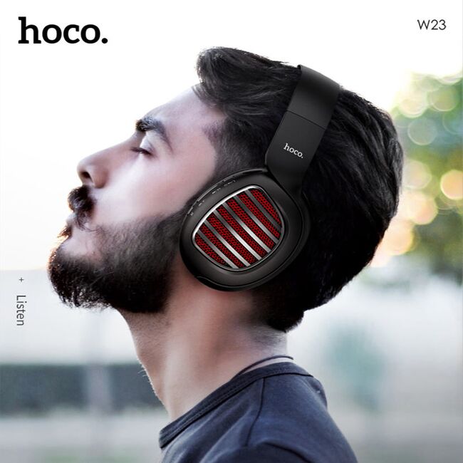 Casti wireless on-ear Hoco W23, Bluetooth, Jack 3.5mm, negru