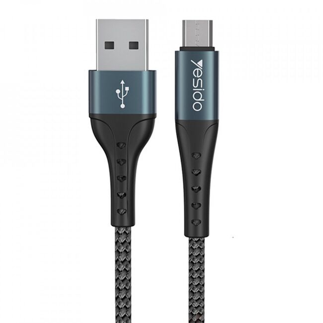 Cablu de date USB la Micro-USB Yesido CA62, 2.4A, 1.2m, negru