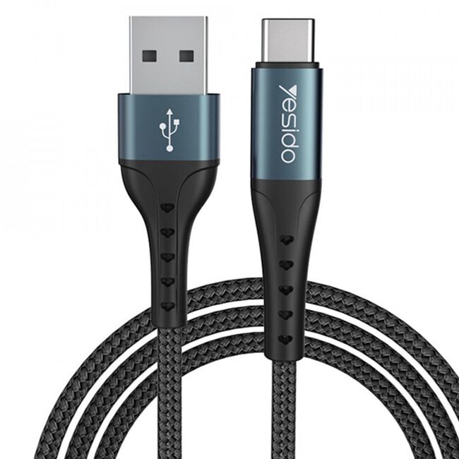 Cablu de date USB la Type-C Yesido CA62, 3A, 1.2m, negru