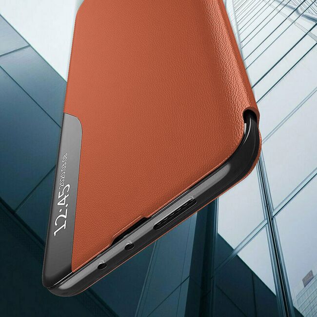 Husa Samsung Galaxy S23 Ultra Eco Leather View flip tip carte, portocaliu