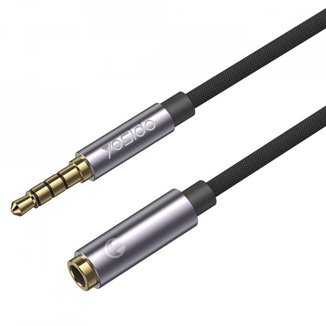 Cablu audio extensie Jack 3.5mm Yesido YAU26, 1m, negru
