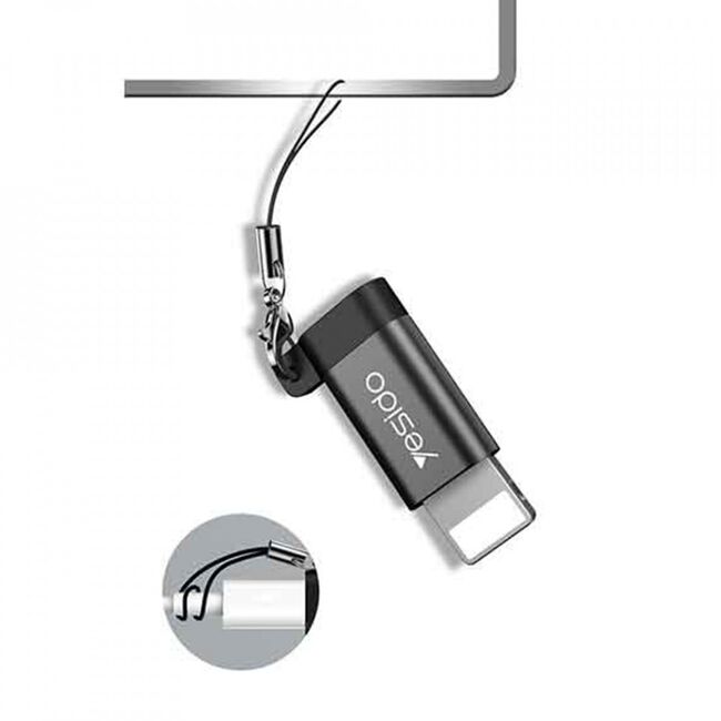 Adaptor Micro-USB la Lightning OTG Yesido GS05, plug & play, 480Mbps, negru