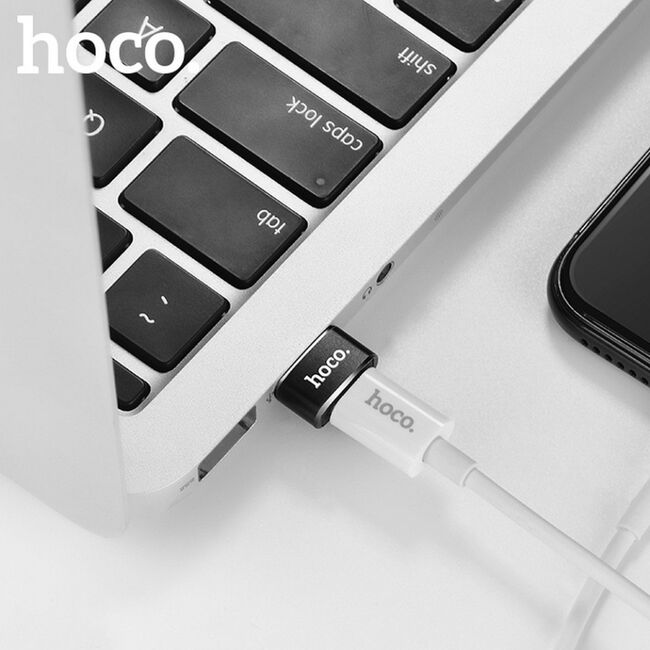 Adaptor OTG USB la Type-C Hoco UA6, 480Mbps, negru