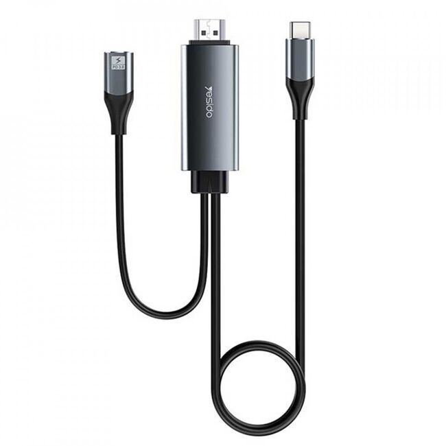 Cablu adaptor USB-C, Type-C PD3.0 la HDMI 4K Yesido HM01, 1.8m