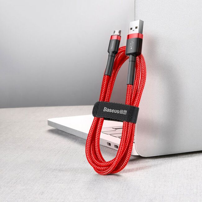 Cablu de date Micro-USB Baseus, 1.5A, 2m, rosu, CAMKLF-C09