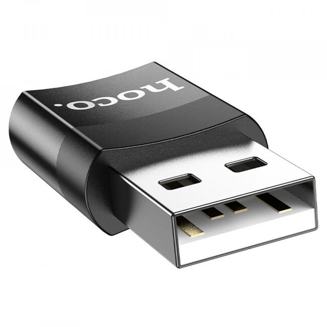 Adaptor OTG USB la Type-C 2A, Plug&Play, Hoco UA17, negru