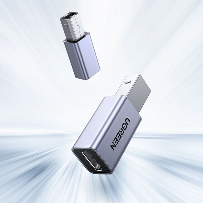 Adaptor imprimanta USB-B la USB-C Ugreen, gri, 20120