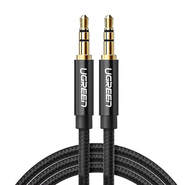 Cablu auxiliar 2x Jack 3.5mm Ugreen, negru, 2m, 50363