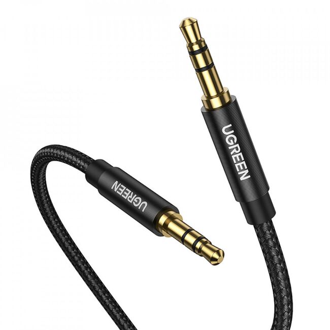 Cablu auxiliar 2x Jack 3.5mm Ugreen, negru, 2m, 50363