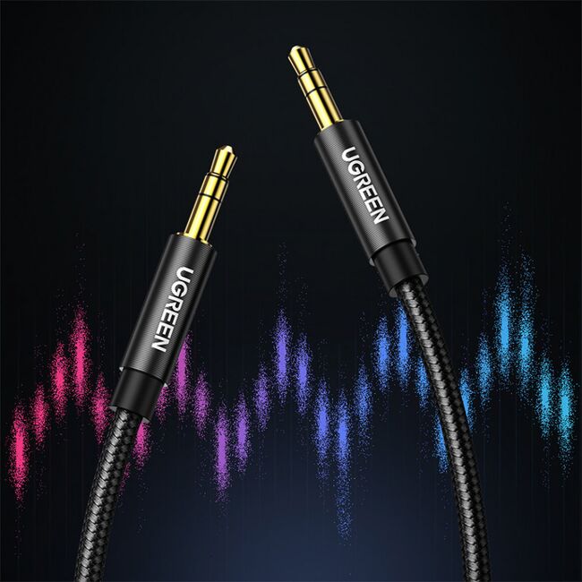 Cablu auxiliar 2x Jack 3.5mm Ugreen, negru, 2m, 50363