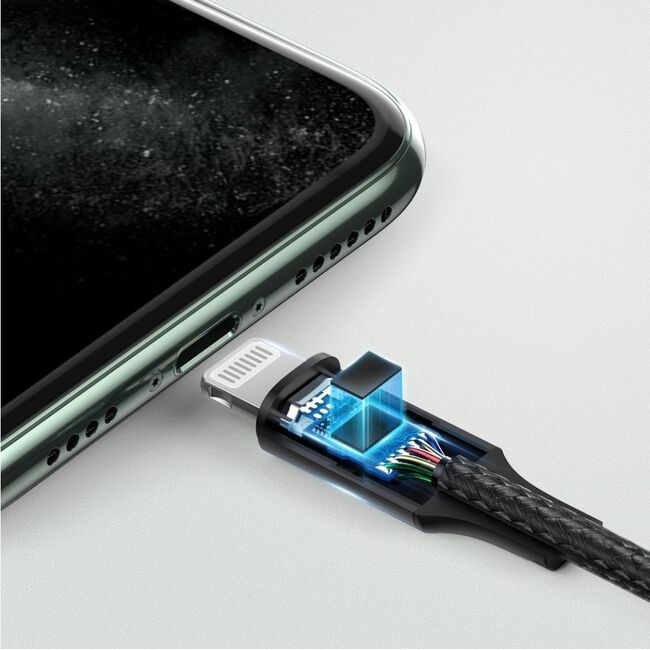 Cablu audio Ugreen, Jack 3.5mm la Lightning, compatibil Apple, 1m, negru, 70509