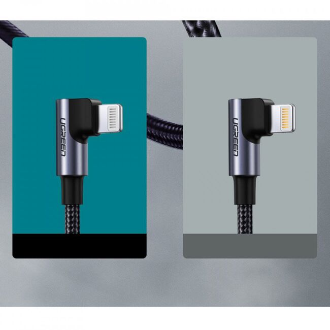 Cablu pentru iPhone Apple MFI Ugreen, 3A, 1.5m, gri, 60764