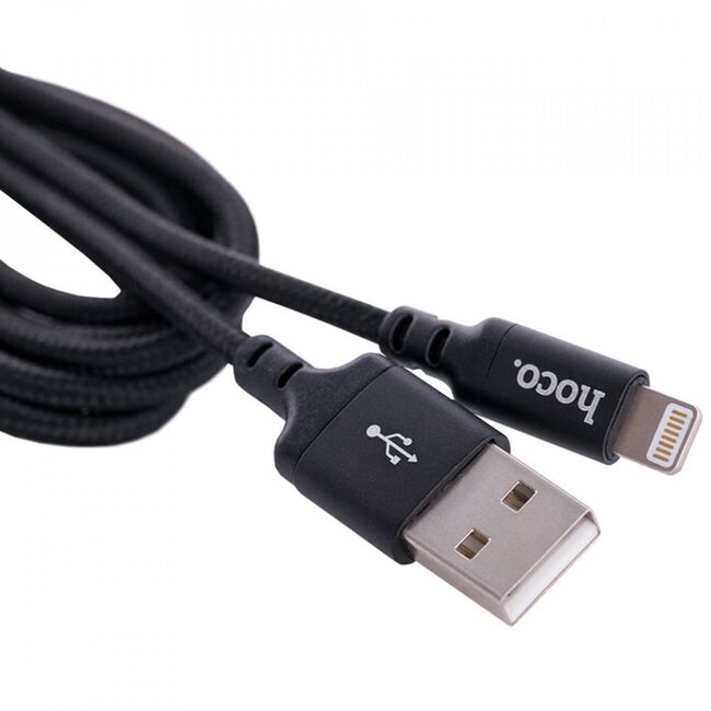 Cablu de date (x14 times speed), USB - Lightning, 10w, 2a, 1.0m, hoco - negru