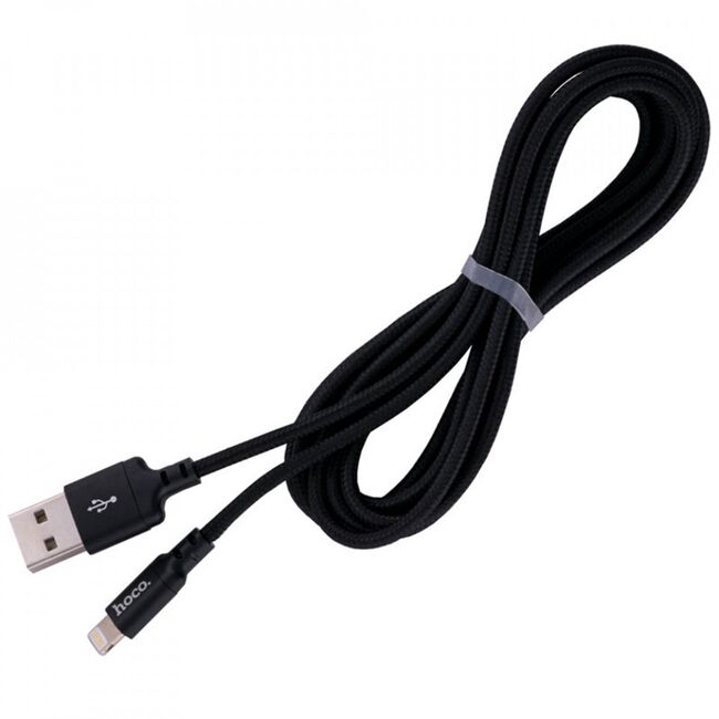 Cablu de date (x14 times speed), USB - Lightning, 10w, 2a, 1.0m, hoco - negru