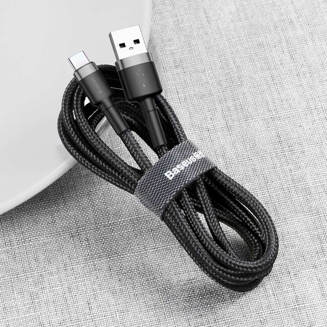 Cablu de date Type-C Baseus, 3A, 1m, negru/gri, CATKLF-BG1