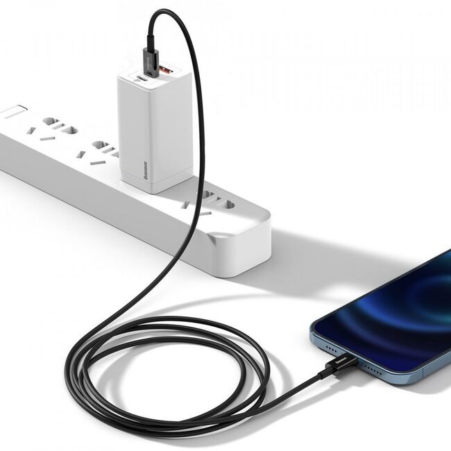 Cablu de date USB-C la Lightning Baseus, 20W, 1m, negru, CATLYS-A01