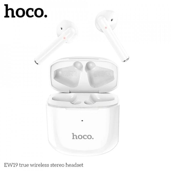Casti in-ear stereo true wireless Bluetooh Hoco EW19, alb