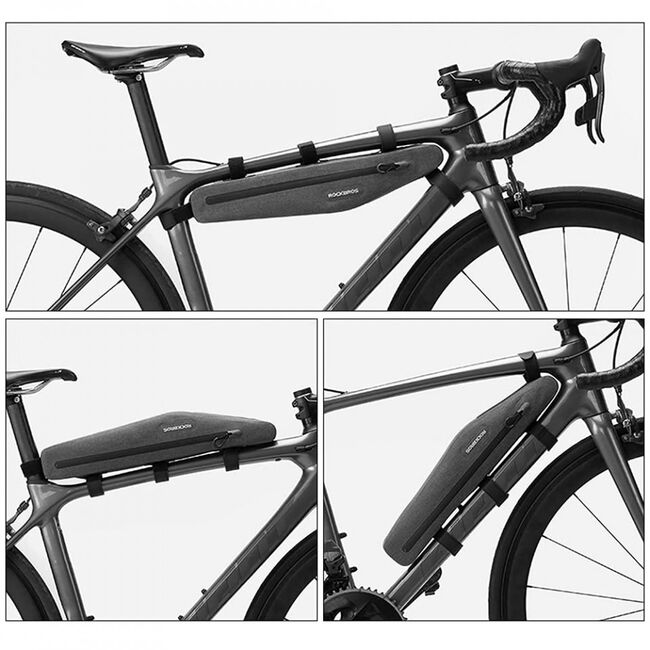 Geanta bicicleta cadru impermeabila, prindere rapida, 1.5l, rockbros (as-052) - negru