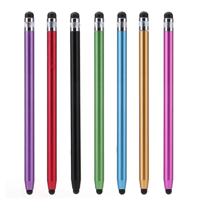 Stylus pen Techsuit, 2in1 universal, Android, iOS, aluminiu, negru