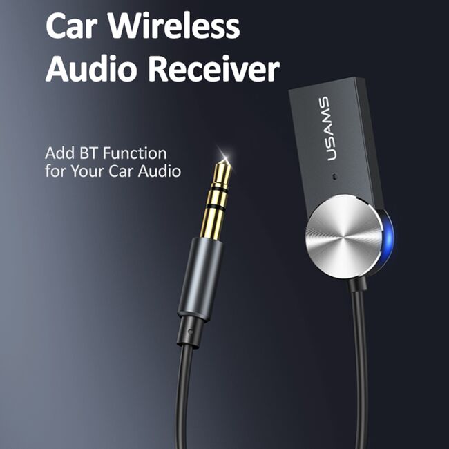Receptor audio USAMS, transmitator auto wireless, USB, Jack 3.5mm, negru, US-SJ464