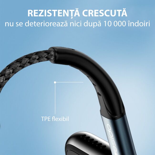 Cablu de date USB la Lightning Yesido CA62, 2.4A, 1.2m, negru