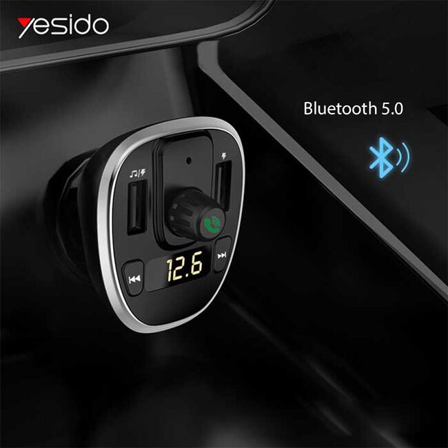 Modulator FM Bluetooth Yesido Y39, 2xUSB + MicroSD, 3A, negru
