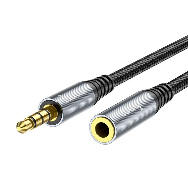 Cablu auxiliar 2xJack, cablu prelungitor 2m, Hoco UPA20, gri