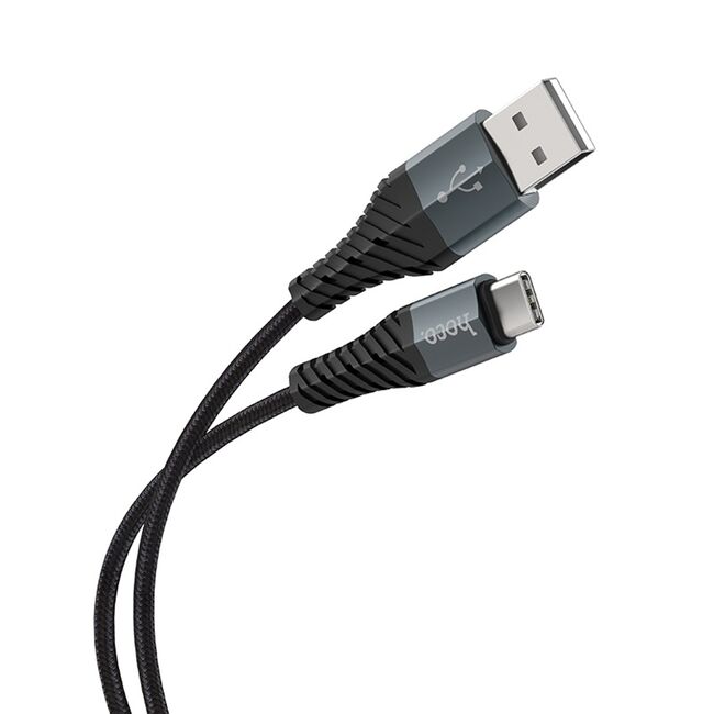 Cablu de date USB la USB Type-C 3A, 12W, Hoco X38, 1m, negru