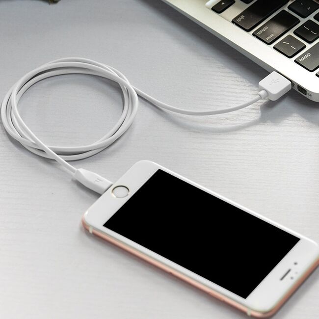Cablu de date iPhone Lightning 2.4A, 10.5W, Hoco X1, 2m, alb