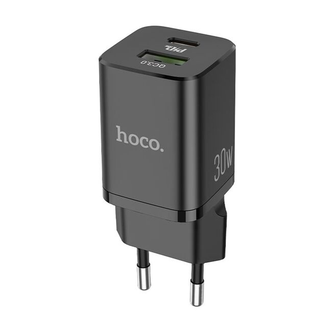 Incarcator priza USB, tip C 30W Hoco N13 + cablu iPhone, negru