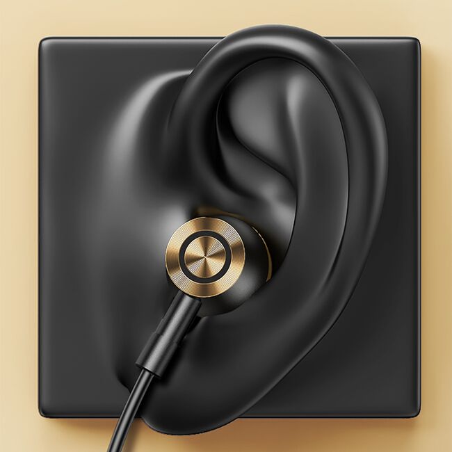 Casti in-ear cu fir si microfon Type-C USAMS, negre, EP-43