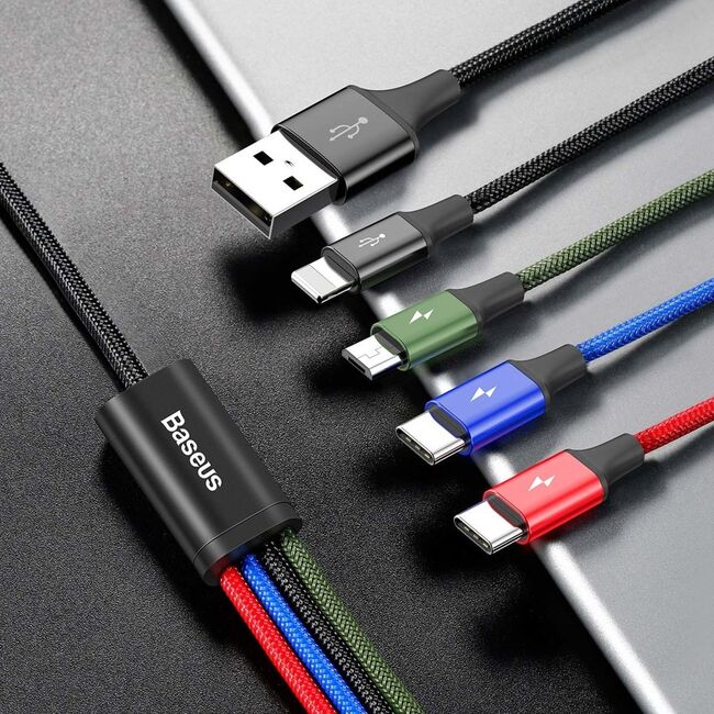 Cablu date Lightning 2xType-C Micro-USB 3.5A, 1.2m Baseus