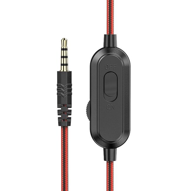 Casti gaming cu microfon on-ear Hoco W103, Jack 3.5mm, rosu